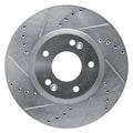 DFC 07-09 Hyundai Santa Fe Front Left Drilled & Slotted Silver Brake Rotor