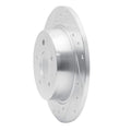 R1 88-90 Chrysler New Yorker Rear Left Drilled & Slotted Silver Brake Rotor