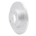 R1 84-87 Honda Civic Front Right Drilled & Slotted Silver Brake Rotor