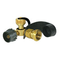 BRASS 90 TEE W/3PORTS W/12FTEXT.HOSE CLAMSHELL