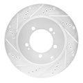 R1 03-06 Mitsubishi Lancer Rear Left Drilled & Slotted Silver Brake Rotor