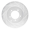 R1 03-06 Mitsubishi Lancer Rear Right Drilled & Slotted Silver Brake Rotor