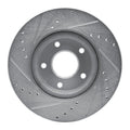 R1 Concepts Brake Rotor Drilled and Slotted Silver Fits Nissan Altima