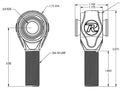 POLISHED R-JOINT 3/4-16 RH X 5/8 BO