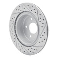 R1 05-25 Infiniti G37 Rear Left Drilled & Slotted Geoperformance Rotor