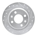 R1 86-98 Saab 9000 Rear Right Drilled & Slotted Silver Brake Rotor