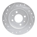 R1 86-98 Saab 9000 Rear Right Drilled & Slotted Silver Brake Rotor