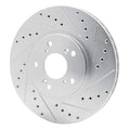 R1 99-14 Acura TSX Front Right Drilled & Slotted Silver Brake Rotor