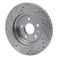 DFC 10-25 Buick Regal Rear Right Drilled & Slotted Silver Brake Rotor