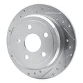 DFC 07-18 Jeep Wrangler Rear Left Drilled & Slotted Silver Brake Rotor