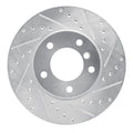 R1 06-13 BMW 128I Front Right Drilled & Slotted Silver Brake Rotor