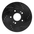 R1 2011-2025 Hyundai Elantra GT Front Right Drilled & Slotted Black Brake Rotor