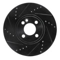 R1 07-15 Mini Cooper (Excl Clubman) Front Left Drilled & Slotted Black Brake Rotor