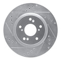 R1 12-16 Honda CR-V Front Left Drilled & Slotted Silver Brake Rotor