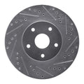 DFC 92-97 Subaru SVX Front Right Drilled & Slotted Silver Brake Rotor
