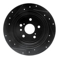 R1 04-10 Toyota SIENNA Rear Right Drilled & Slotted Black Brake Rotor