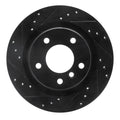 R1 06-13 BMW 325I Rear Left Drilled & Slotted Black Brake Rotor