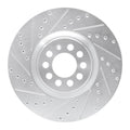 R1 00-06 Audi TT Front Left Drilled & Slotted Silver Brake Rotor