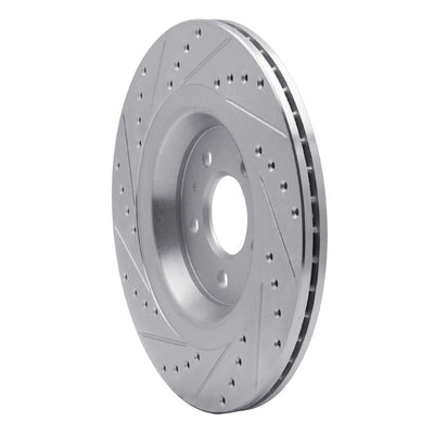 R1 2008-2025 Audi A6 Quattro Rear Right Drilled & Slotted Silver Brake Rotor
