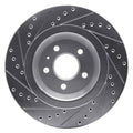 R1 Concepts Brake Rotor Drilled and Slotted Silver Fits Audi A4