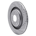 R1 Concepts Brake Rotor Drilled and Slotted Silver Fits Audi A4