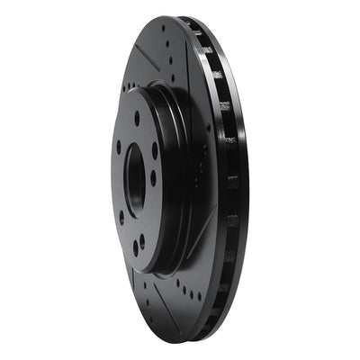 R1 96-15 Mercedes-Benz C280 Front Right Drilled & Slotted Black Brake Rotor