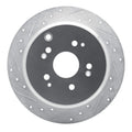 R1 02-04 Honda Odyssey Rear Left Drilled & Slotted Silver Brake Rotor