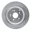 R1 02-04 Honda Odyssey Rear Left Drilled & Slotted Silver Brake Rotor