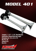 Kleinn Chrome Roof Mount Dual Horn/ 13.5In/11.5In - Chrome-Plated Spun Copper