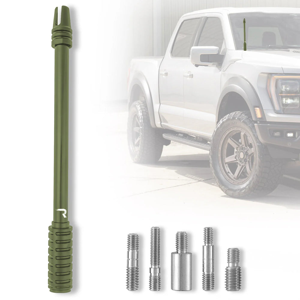 ~(1 lbs. 8X3X2)~ AR-15 Style Rifle Barrel 10inch Aluminum Antenna w/ 3-Pronged Flash Hider - Universal Fitment Fits All Makes and Models w/ OEM Factory Threaded Antenna - OLIVE DRAB / ARMY GREEN