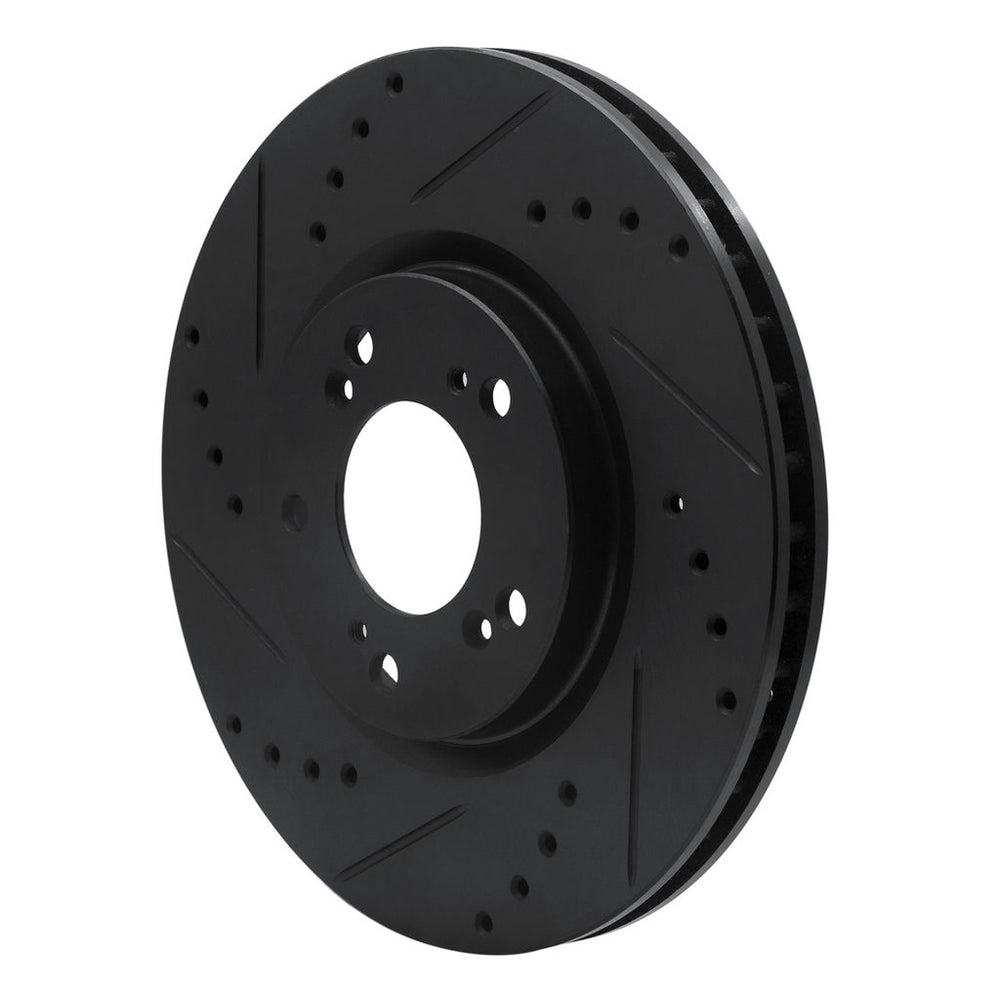 R1 00-09 Honda S2000 Front Left Drilled & Slotted Black Brake Rotor