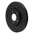 R1 00-09 Honda S2000 Front Left Drilled & Slotted Black Brake Rotor