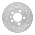 R1 Concepts Brake Rotor Drilled and Slotted Silver Fits Audi TT