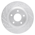 R1 Concepts Brake Rotor Drilled and Slotted Silver Fits Nissan Juke
