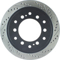 R1 01-09 Lexus GX470 Rear Left Drilled & Slotted Black Brake Rotor