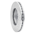 DFC 89-96 Nissan 300ZX Front Right Drilled & Slotted Silver Brake Rotor