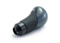 Momo Shadow Shift Knob - Black Airleather, Carbon Effect Insert