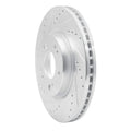 R1 04-12 Mitsubishi Eclipse Front Left Drilled & Slotted Silver Brake Rotor