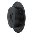 R1 08-13 Toyota Highlander Rear Right Drilled & Slotted Black Brake Rotor