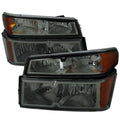 HEADLIGHT AND CORNER LIGHT COMBO SET CHROME HOUSING SMOKED LENS