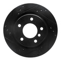R1 99-06 BMW 323I Rear Left Drilled & Slotted Black Brake Rotor