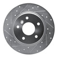 R1 Concepts Brake Rotor Drilled and Slotted Silver Fits Land Rover
