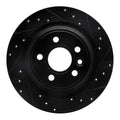 R1 09-15 Ford Focus RS (Mexico) Rear Right Drilled & Slotted Black Brake Rotor