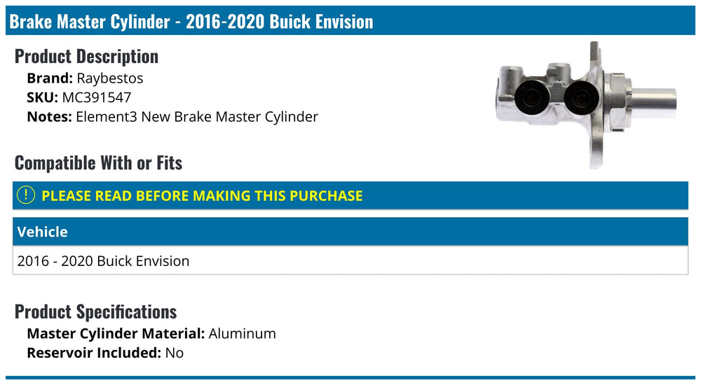 BRAKE MASTER CYLINDER