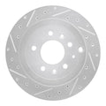 R1 07-12 Ford Edge Rear Left Drilled & Slotted Silver Brake Rotor