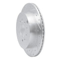 R1 07-12 Ford Edge Rear Left Drilled & Slotted Silver Brake Rotor