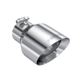 MBRP Universal T304 Stainless Steel Tip 3on ID / 5in OD Out / 8in Length Angle Cut Dual Wall