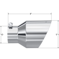 MBRP Universal T304 Stainless Steel Tip 3on ID / 5in OD Out / 8in Length Angle Cut Dual Wall