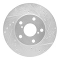 R1 Concepts Brake Rotor Drilled and Slotted Silver Fits Lexus SC300