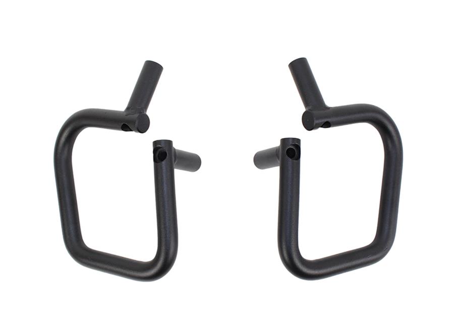 0717 JK METAL GRAB HANDLES PAIR FRONT OF BLACK POWDER COATED